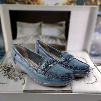 Women Leather Wedge Pumps
