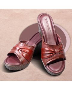Textured Leather Wedge Sandals