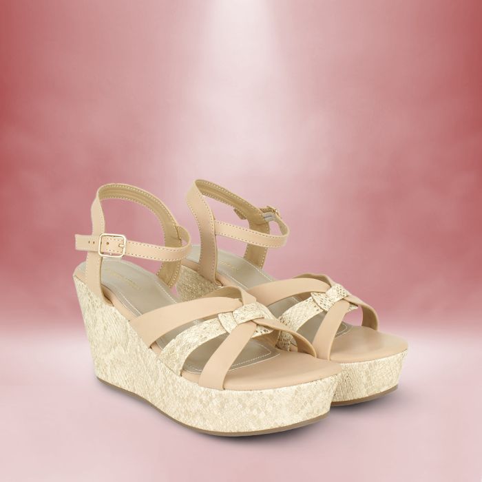 Ivory wedge online heels